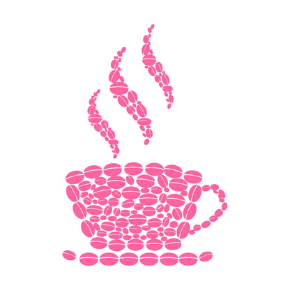 Fine Carving Stickers Coffee Beans Cup House Shop Kitchen Art Decoration