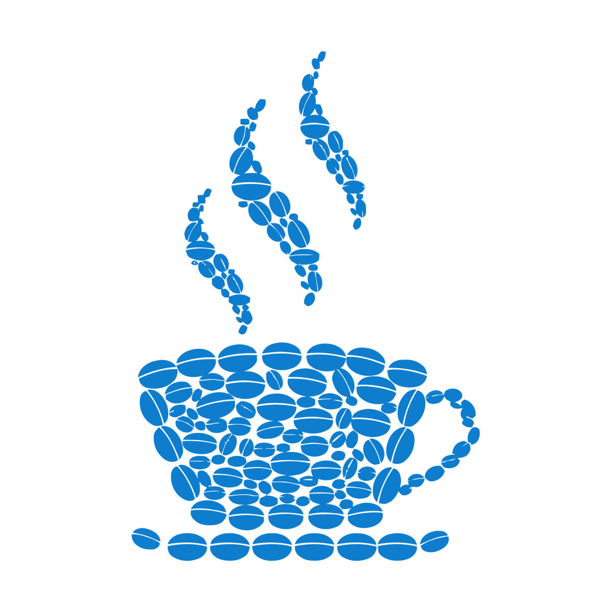 Fine Carving Stickers Coffee Beans Cup House Shop Kitchen Art Decoration