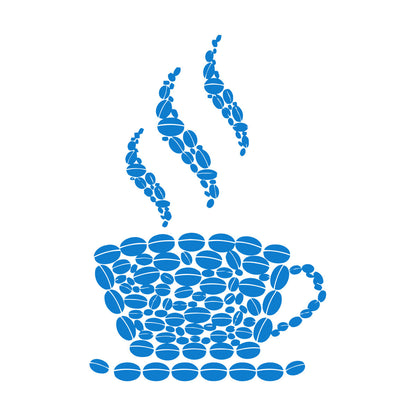 Fine Carving Stickers Coffee Beans Cup House Shop Kitchen Art Decoration