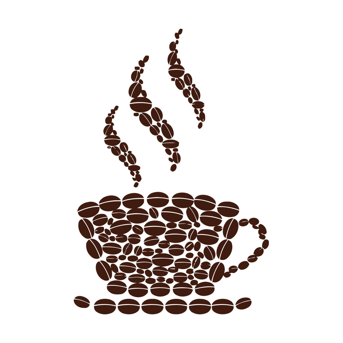 Fine Carving Stickers Coffee Beans Cup House Shop Kitchen Art Decoration