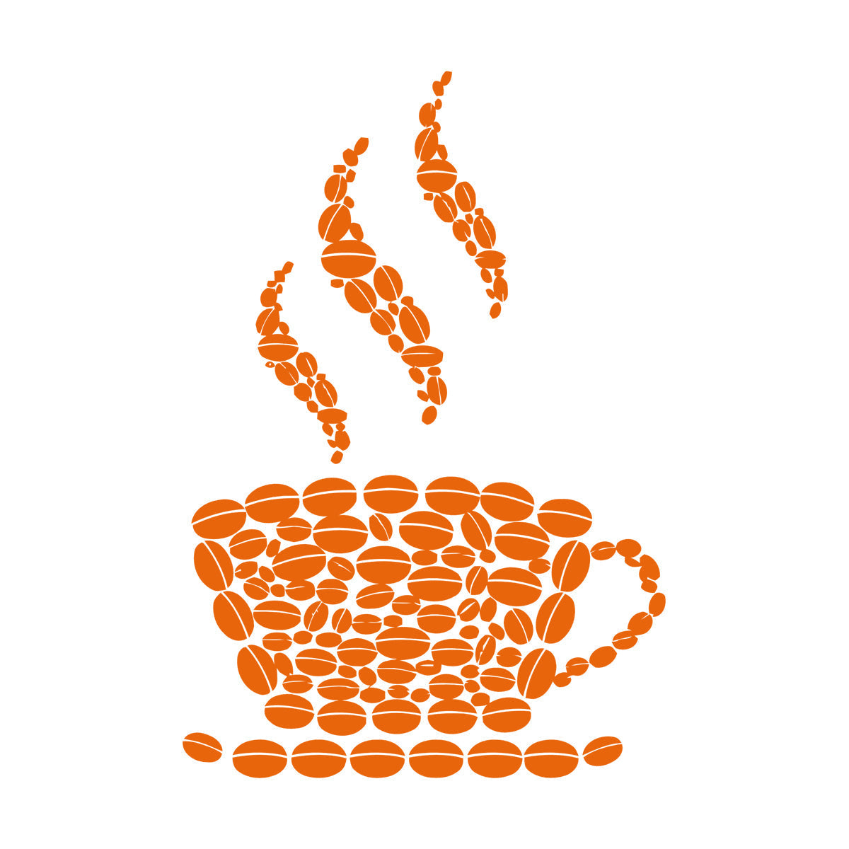 Fine Carving Stickers Coffee Beans Cup House Shop Kitchen Art Decoration