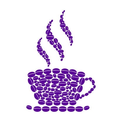 Fine Carving Stickers Coffee Beans Cup House Shop Kitchen Art Decoration