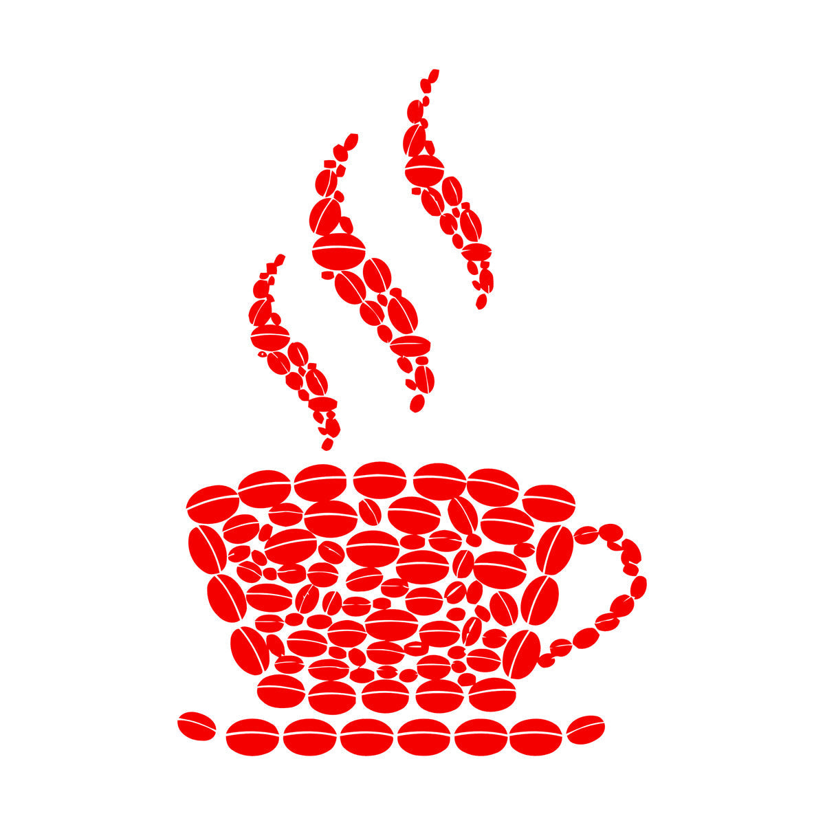 Fine Carving Stickers Coffee Beans Cup House Shop Kitchen Art Decoration