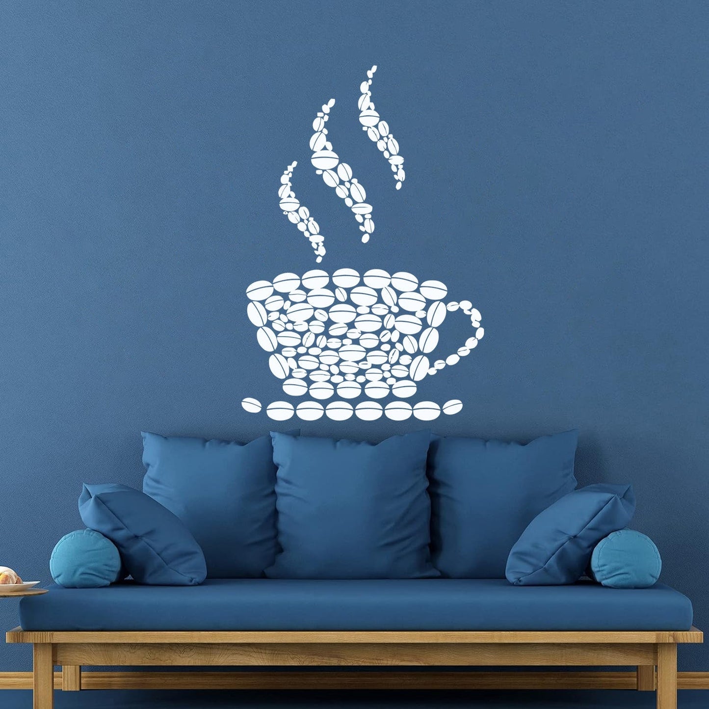 Fine Carving Stickers Coffee Beans Cup House Shop Kitchen Art Decoration