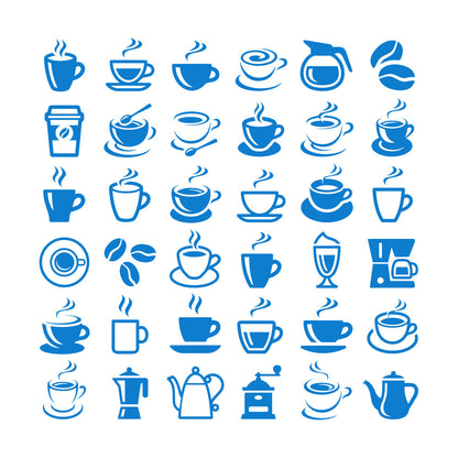 Coffee Beans Hot Drinks Cup And Spoon Bar Logo Cafe Cappuccino Latte Fine Carving Decals Car Body Decoration