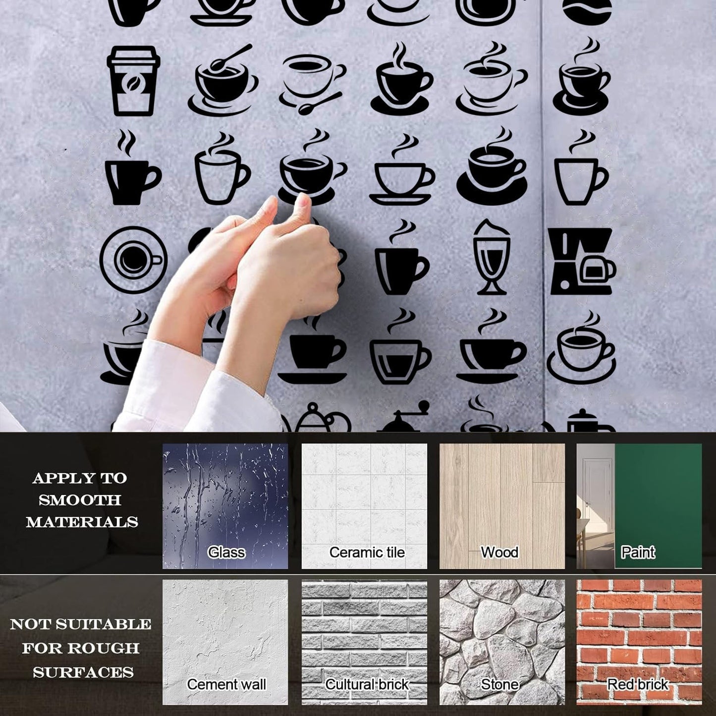 Coffee Beans Hot Drinks Cup And Spoon Bar Logo Cafe Cappuccino Latte Fine Carving Decals Car Body Decoration