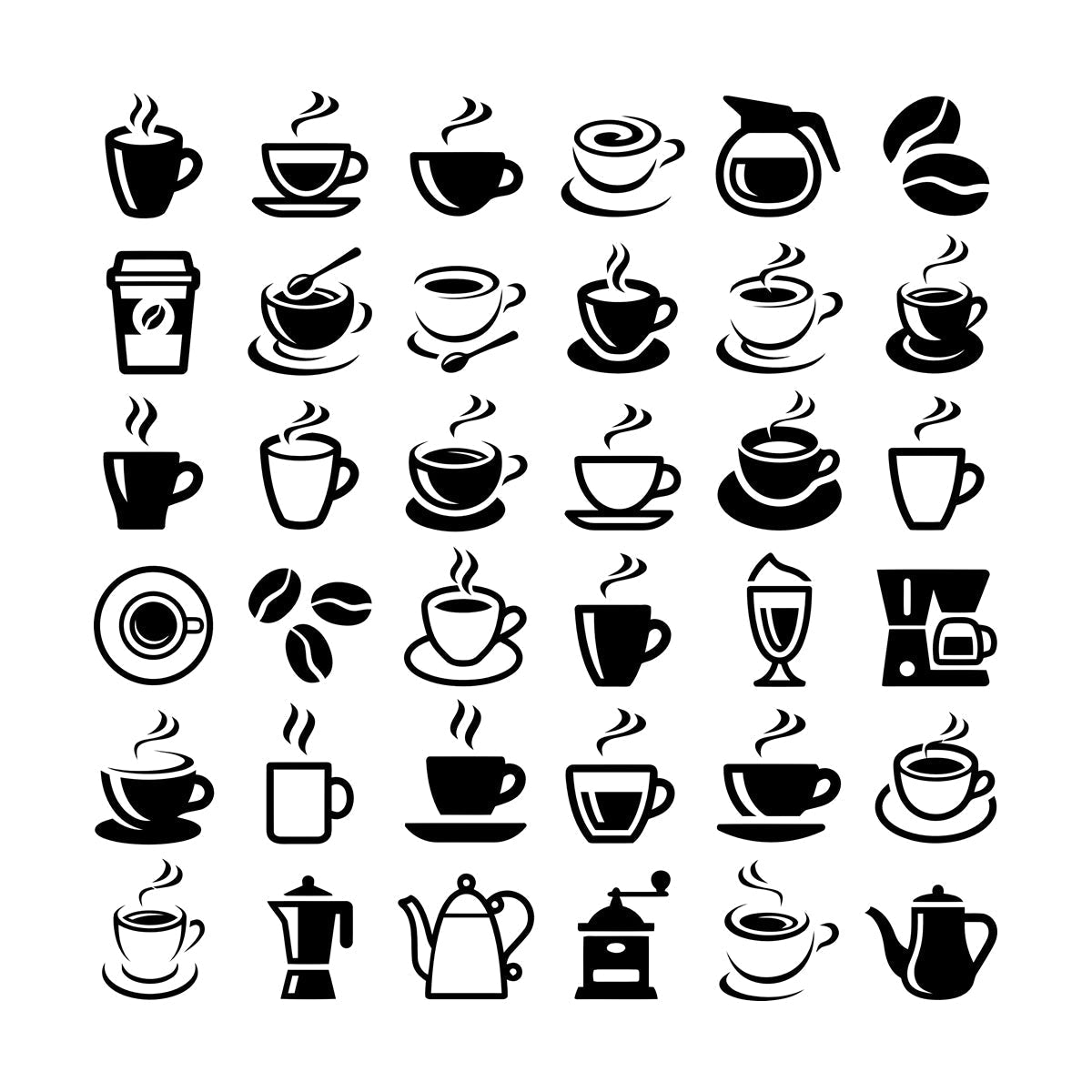 Coffee Beans Hot Drinks Cup And Spoon Bar Logo Cafe Cappuccino Latte Fine Carving Decals Car Body Decoration