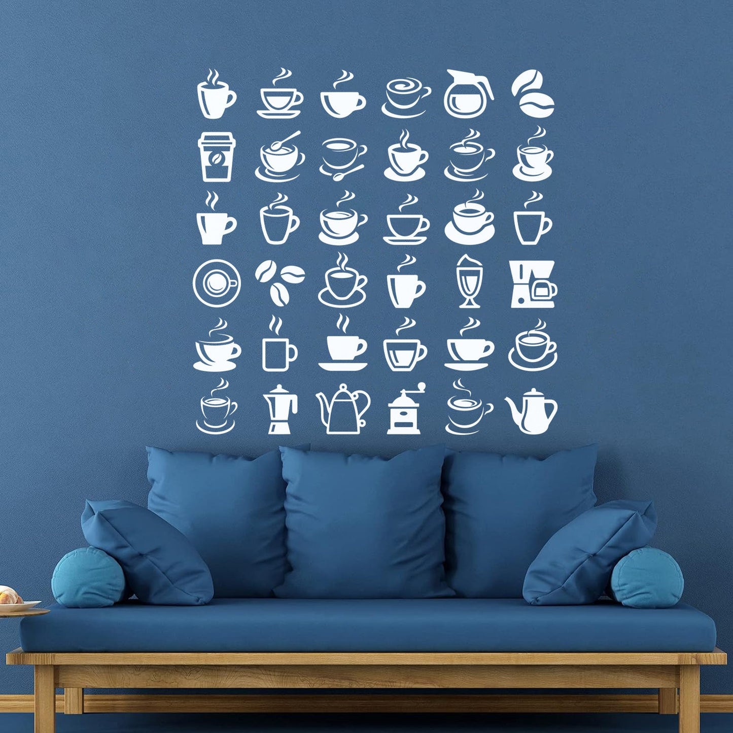 Coffee Beans Hot Drinks Cup And Spoon Bar Logo Cafe Cappuccino Latte Fine Carving Decals Car Body Decoration