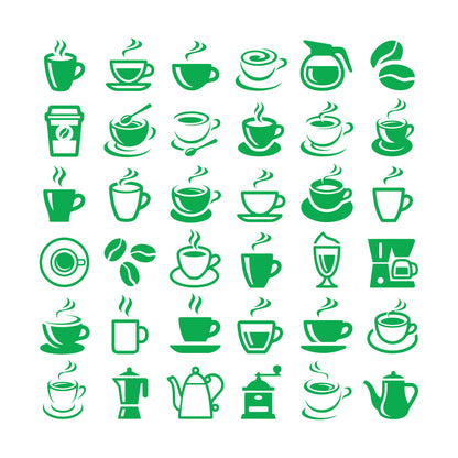 Coffee Beans Hot Drinks Cup And Spoon Bar Logo Cafe Cappuccino Latte Fine Carving Decals Car Body Decoration