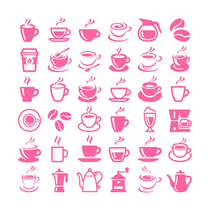 Coffee Beans Hot Drinks Cup And Spoon Bar Logo Cafe Cappuccino Latte Fine Carving Decals Car Body Decoration