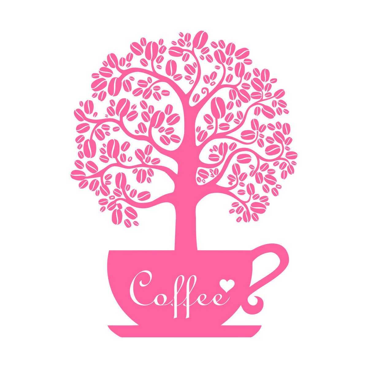 Vinyl Art Sticker Coffee Beans Shop Tree Window Decals