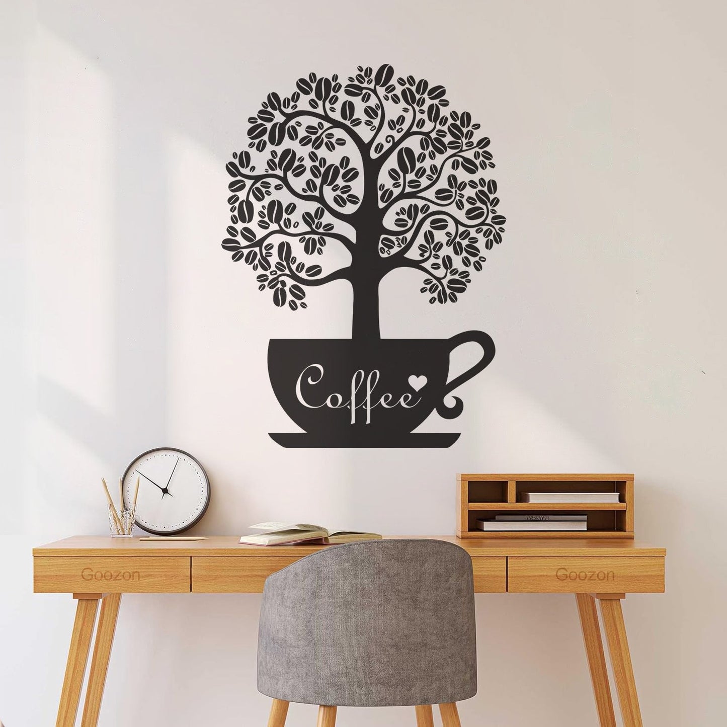 Vinyl Art Sticker Coffee Beans Shop Tree Window Decals