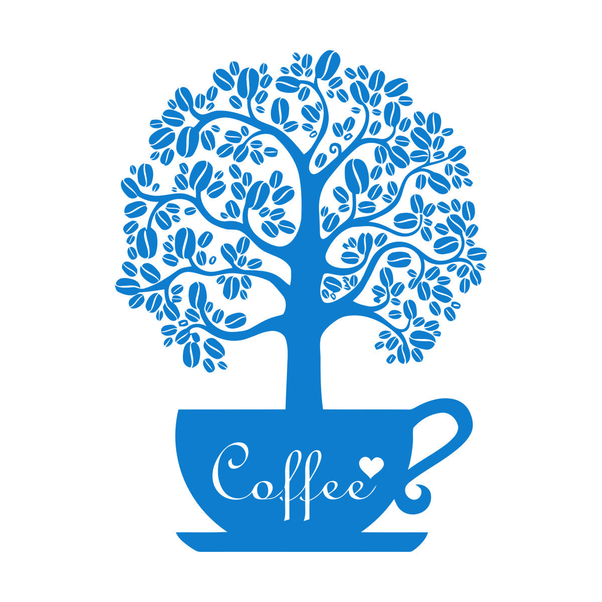 Vinyl Art Sticker Coffee Beans Shop Tree Window Decals