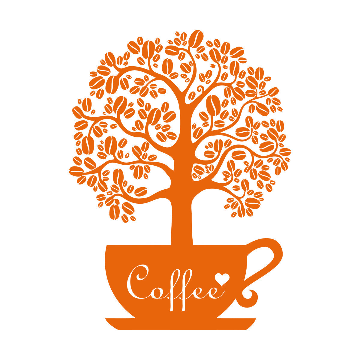 Vinyl Art Sticker Coffee Beans Shop Tree Window Decals