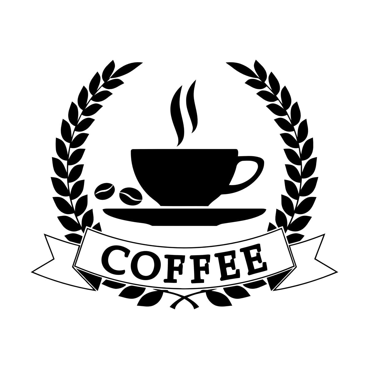 Engraving Stickers Coffee Beans Tea Cup Shop Restaurant Glass Stickers