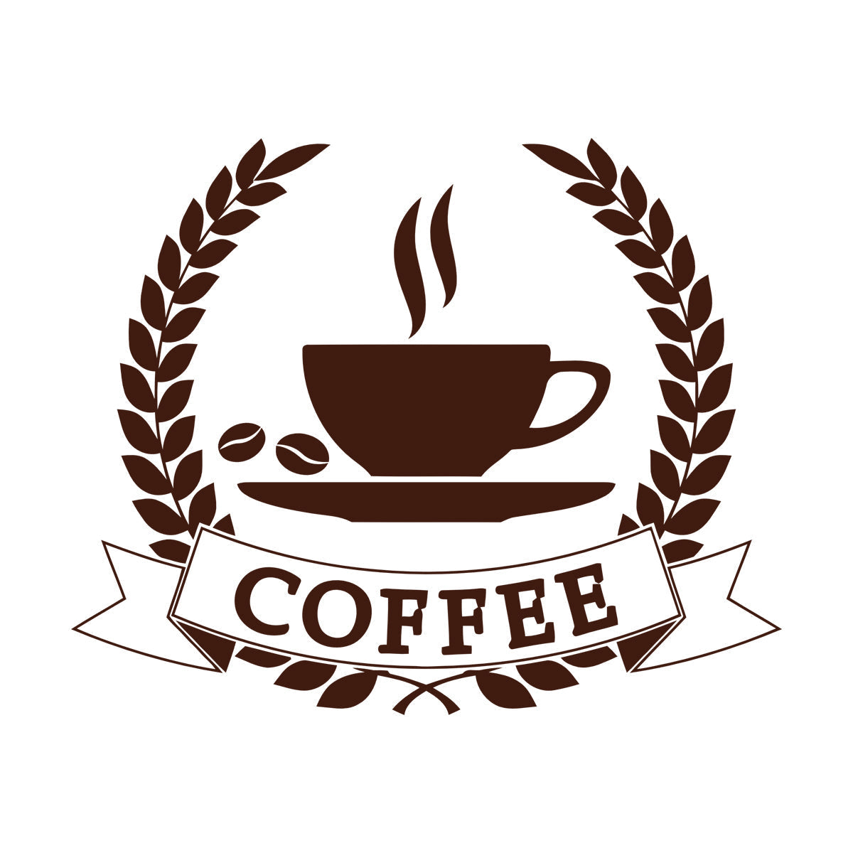 Engraving Stickers Coffee Beans Tea Cup Shop Restaurant Glass Stickers