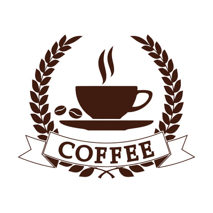 Engraving Stickers Coffee Beans Tea Cup Shop Restaurant Glass Stickers