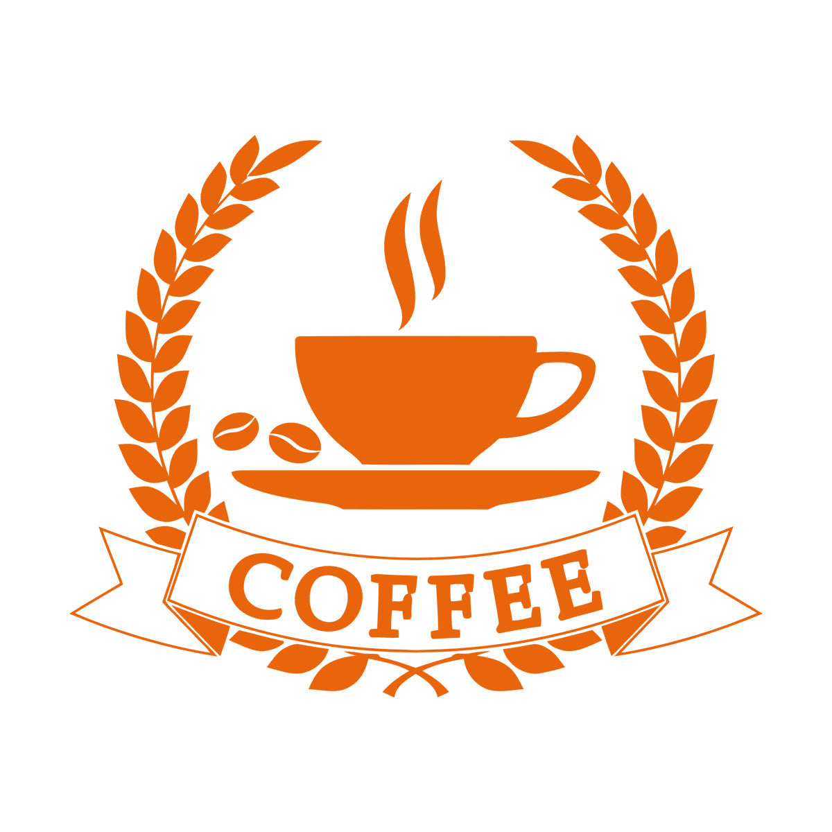 Engraving Stickers Coffee Beans Tea Cup Shop Restaurant Glass Stickers