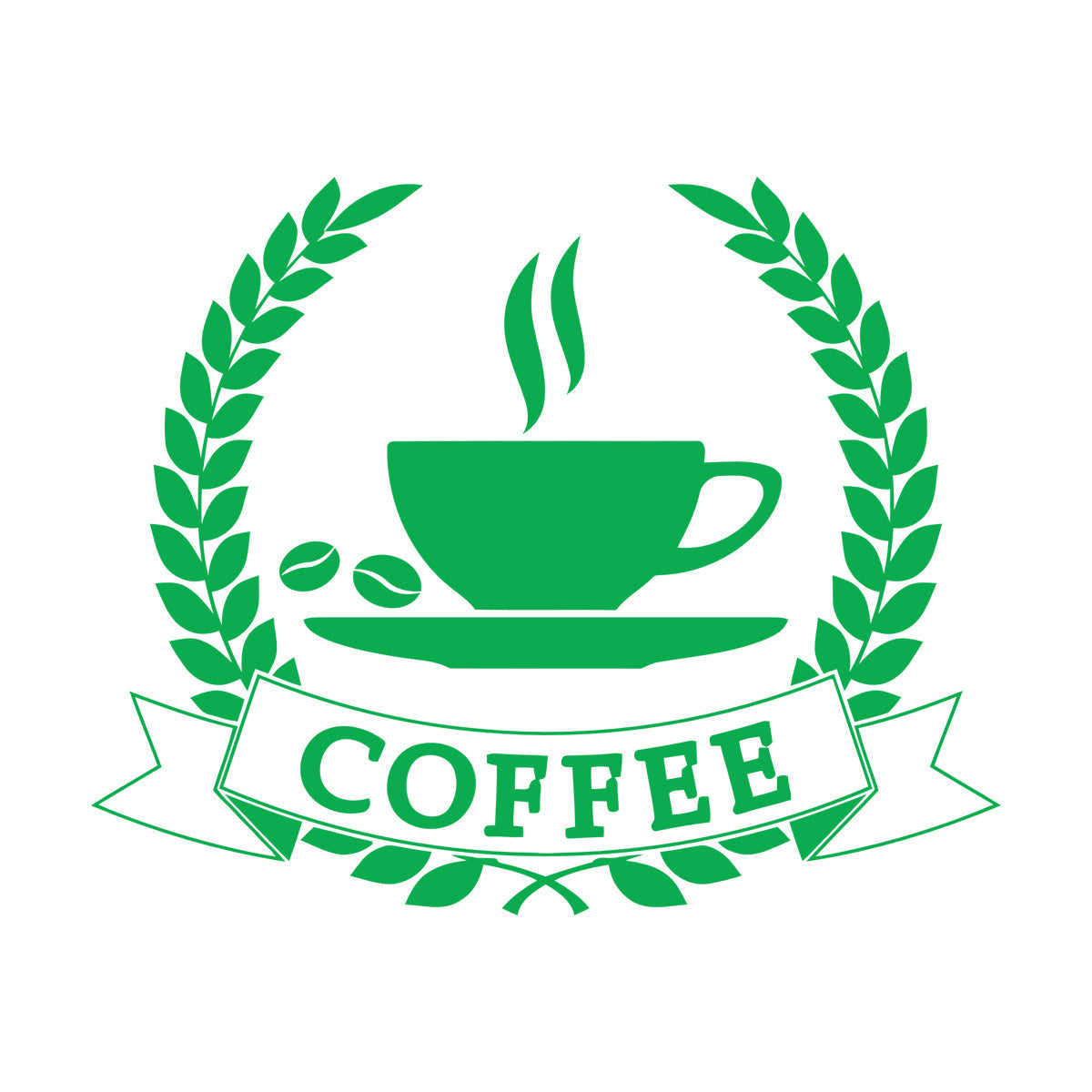 Engraving Stickers Coffee Beans Tea Cup Shop Restaurant Glass Stickers