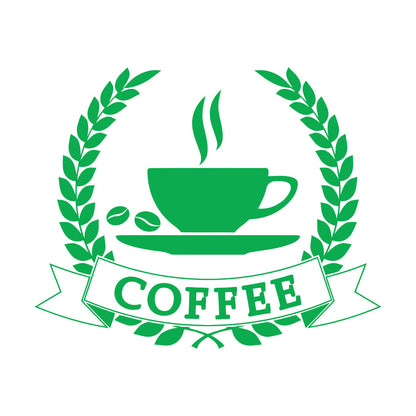 Engraving Stickers Coffee Beans Tea Cup Shop Restaurant Glass Stickers