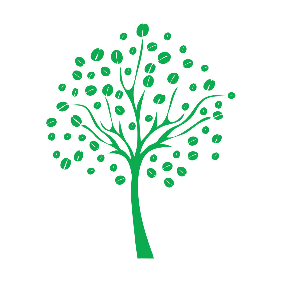 Lettering Decals Coffee Beans Tree Natural Kitchen Store Decoration