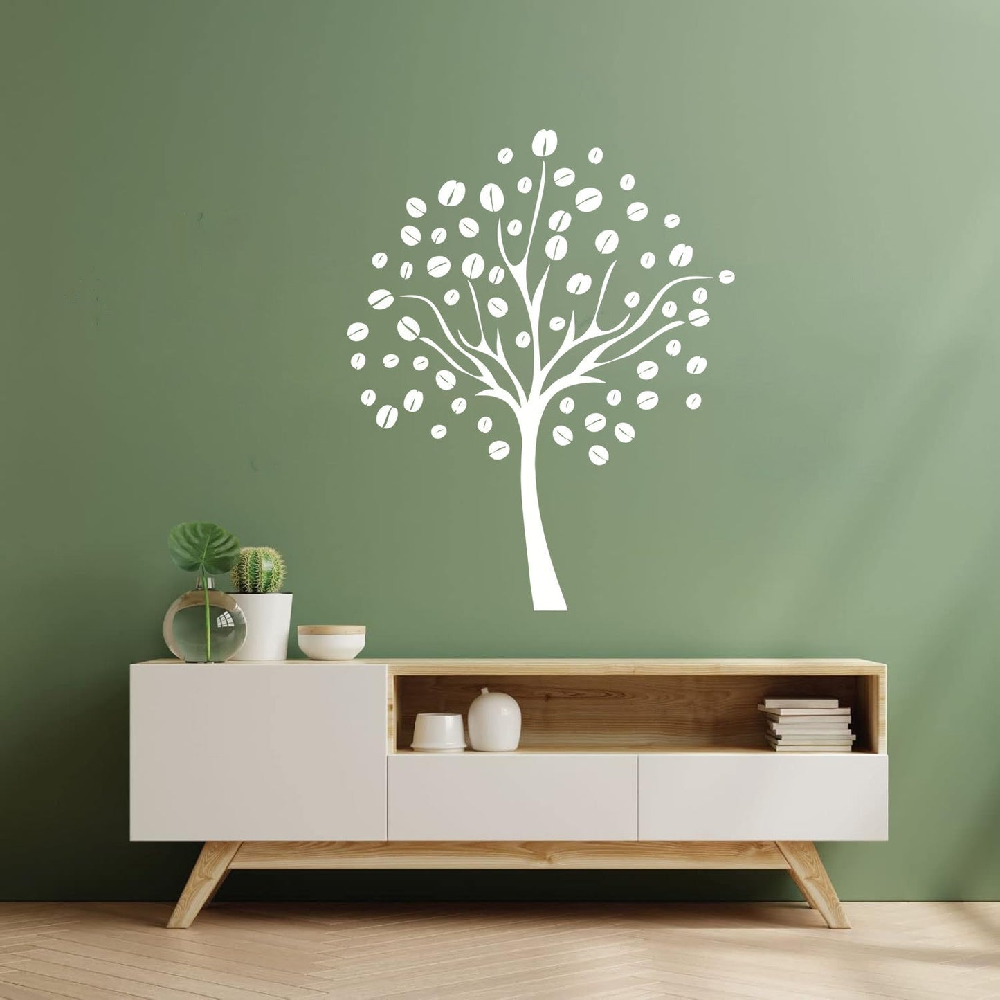 Lettering Decals Coffee Beans Tree Natural Kitchen Store Decoration