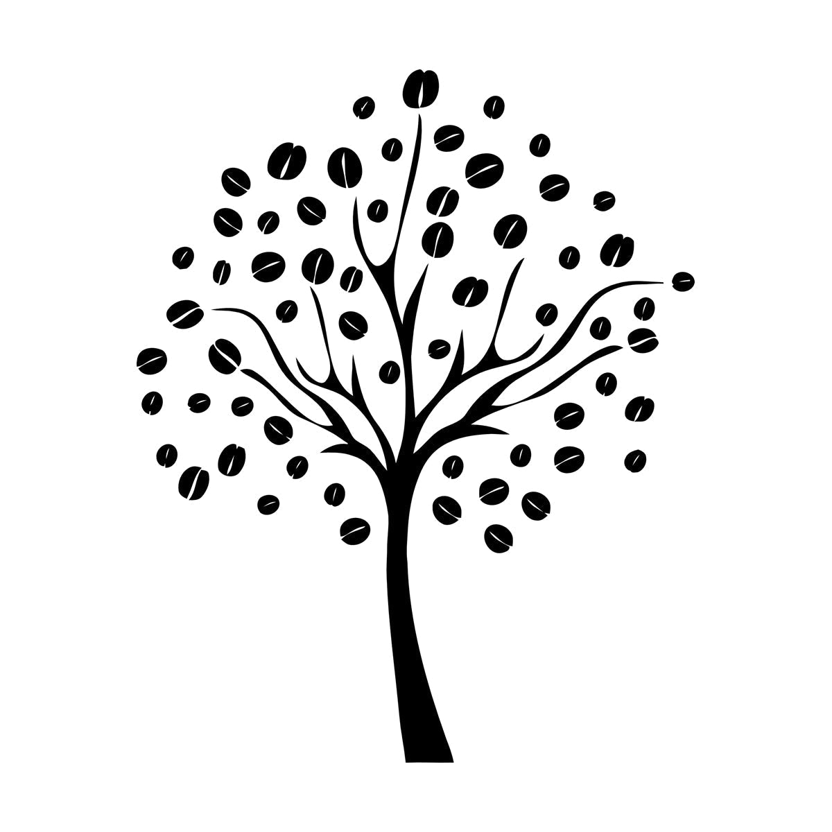Lettering Decals Coffee Beans Tree Natural Kitchen Store Decoration