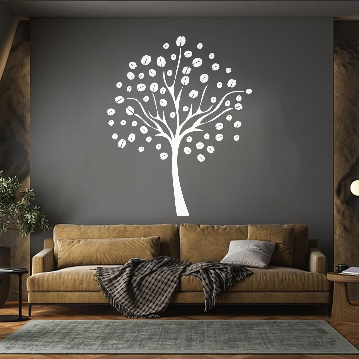 Lettering Decals Coffee Beans Tree Natural Kitchen Store Decoration
