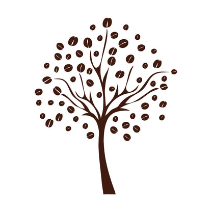 Lettering Decals Coffee Beans Tree Natural Kitchen Store Decoration
