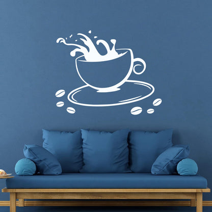 Lettering Stickers Coffee Cup House Dining Break Idea Removable Without Leaving Glue