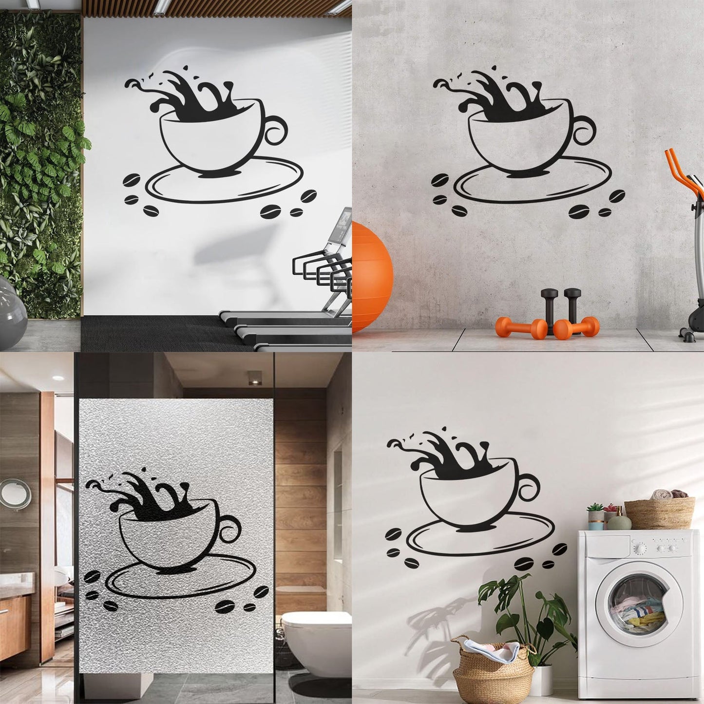 Lettering Stickers Coffee Cup House Dining Break Idea Removable Without Leaving Glue