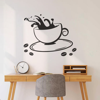 Lettering Stickers Coffee Cup House Dining Break Idea Removable Without Leaving Glue