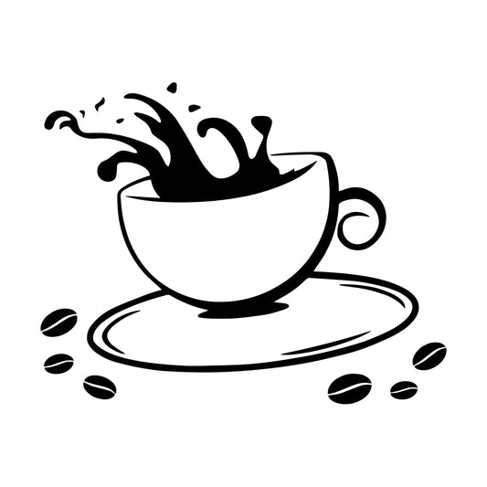 Lettering Stickers Coffee Cup House Dining Break Idea Removable Without Leaving Glue