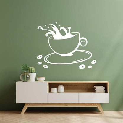 Lettering Stickers Coffee Cup House Dining Break Idea Removable Without Leaving Glue