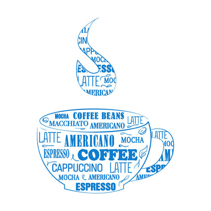 Wall Decals Coffee Cup Shop Words Kitchen Dining Multi Color Selection