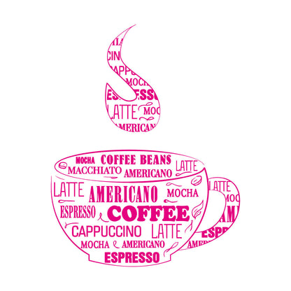 Wall Decals Coffee Cup Shop Words Kitchen Dining Multi Color Selection