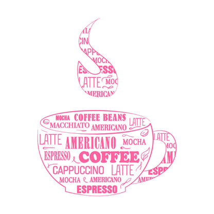 Wall Decals Coffee Cup Shop Words Kitchen Dining Multi Color Selection