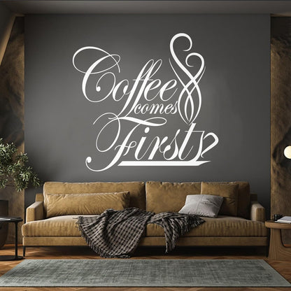Engraving Decals Coffee Drink First Cup Kitchen House Easy Installation