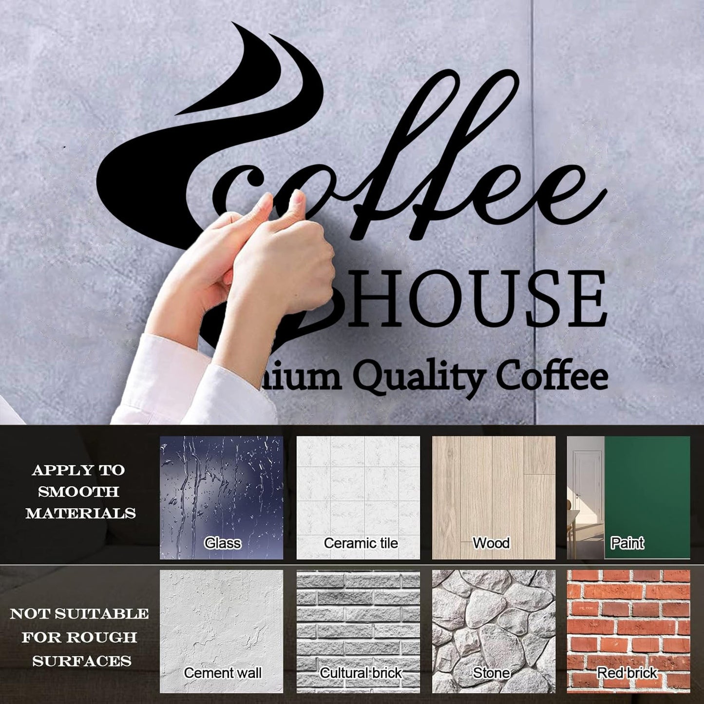 Coffee House Cafe Bar Premium Quality Coffee Cup Mural And Wall Vinyl Decal Art Mural Painting