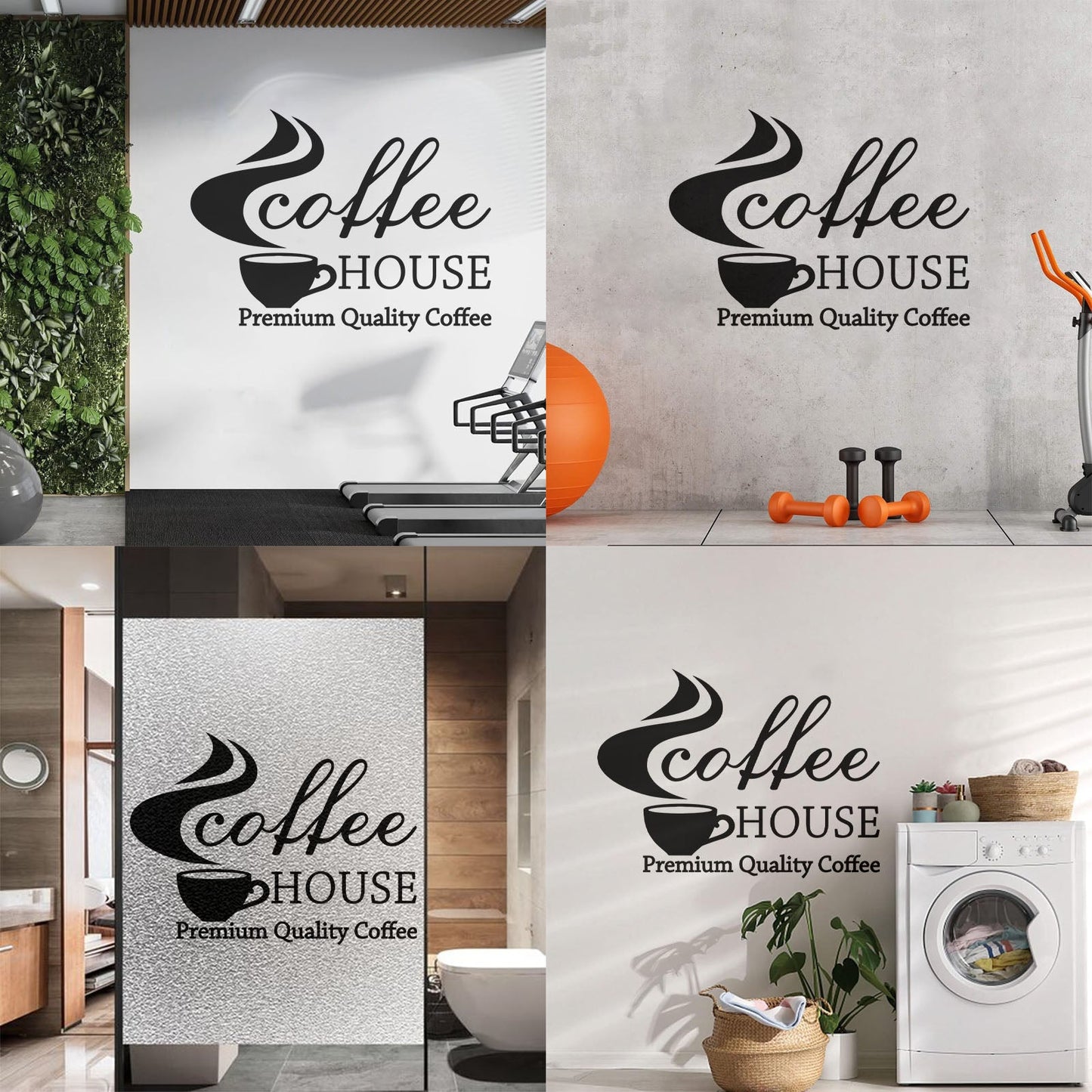 Coffee House Cafe Bar Premium Quality Coffee Cup Mural And Wall Vinyl Decal Art Mural Painting