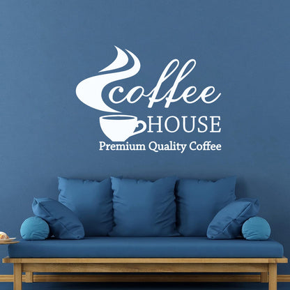 Coffee House Cafe Bar Premium Quality Coffee Cup Mural And Wall Vinyl Decal Art Mural Painting