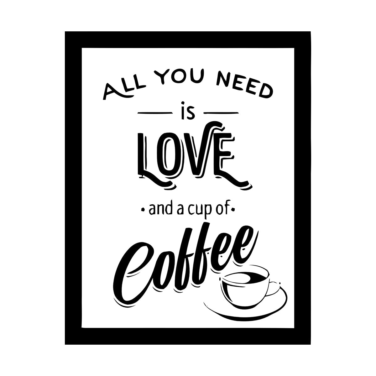 Wall Stickers Paster Paper Coffee House Cafe Cup Lover Shop Love Quote Multiple Size Options