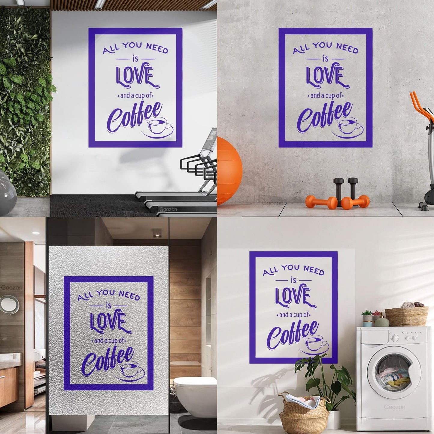 Wall Stickers Paster Paper Coffee House Cafe Cup Lover Shop Love Quote Multiple Size Options