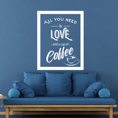 Wall Stickers Paster Paper Coffee House Cafe Cup Lover Shop Love Quote Multiple Size Options