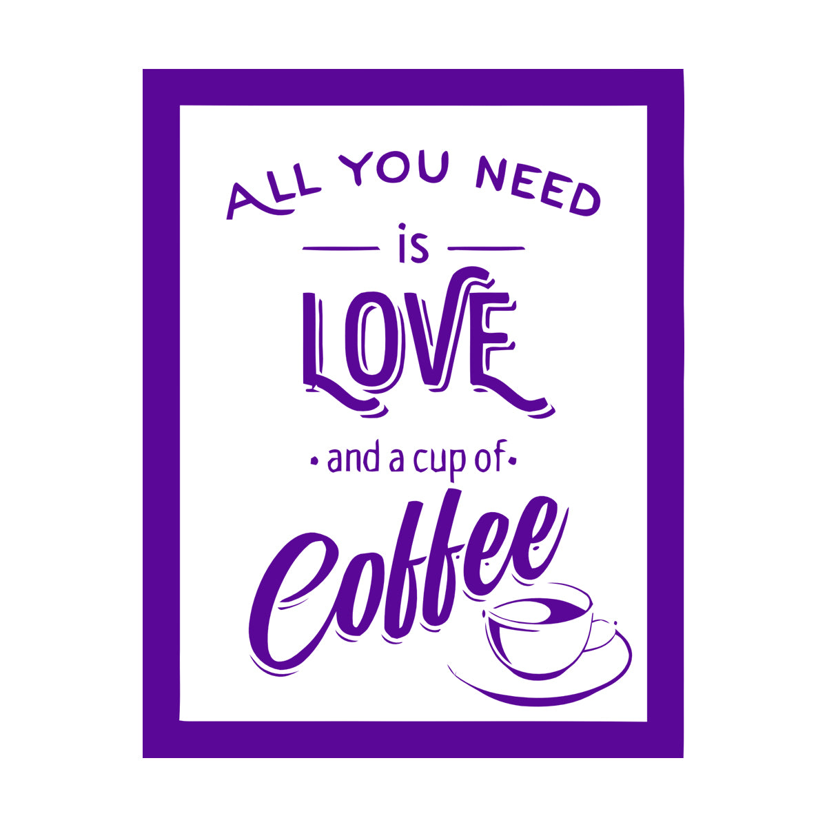 Wall Stickers Paster Paper Coffee House Cafe Cup Lover Shop Love Quote Multiple Size Options