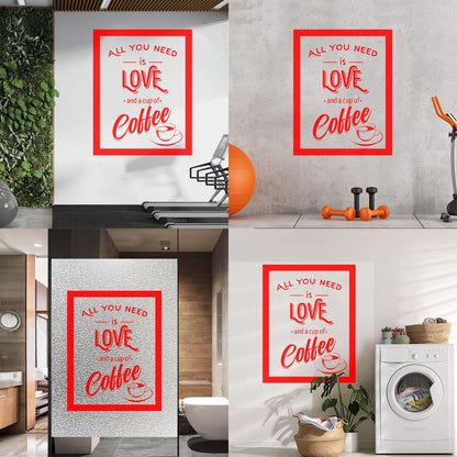 Wall Stickers Paster Paper Coffee House Cafe Cup Lover Shop Love Quote Multiple Size Options