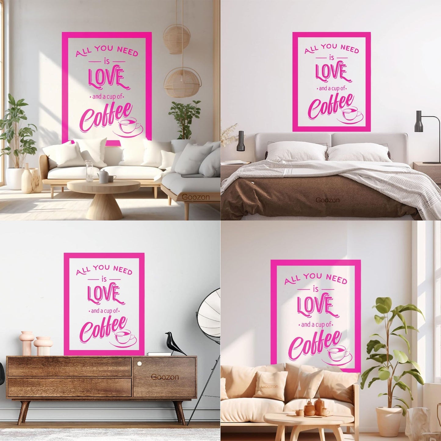 Wall Stickers Paster Paper Coffee House Cafe Cup Lover Shop Love Quote Multiple Size Options