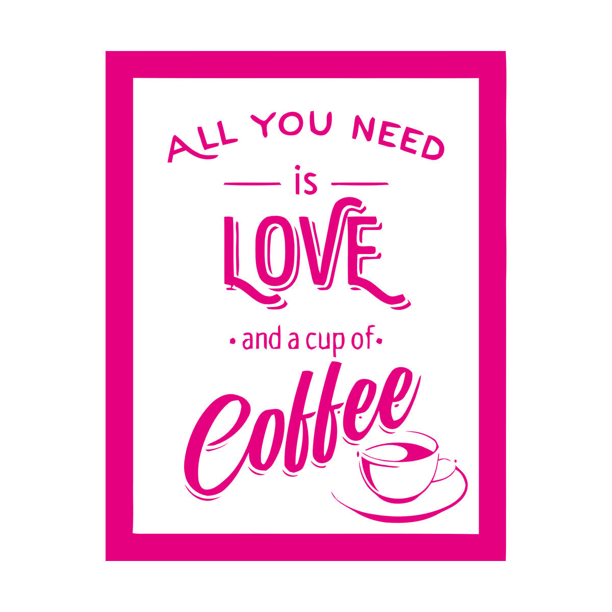 Wall Stickers Paster Paper Coffee House Cafe Cup Lover Shop Love Quote Multiple Size Options