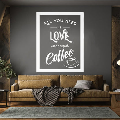 Wall Stickers Paster Paper Coffee House Cafe Cup Lover Shop Love Quote Multiple Size Options