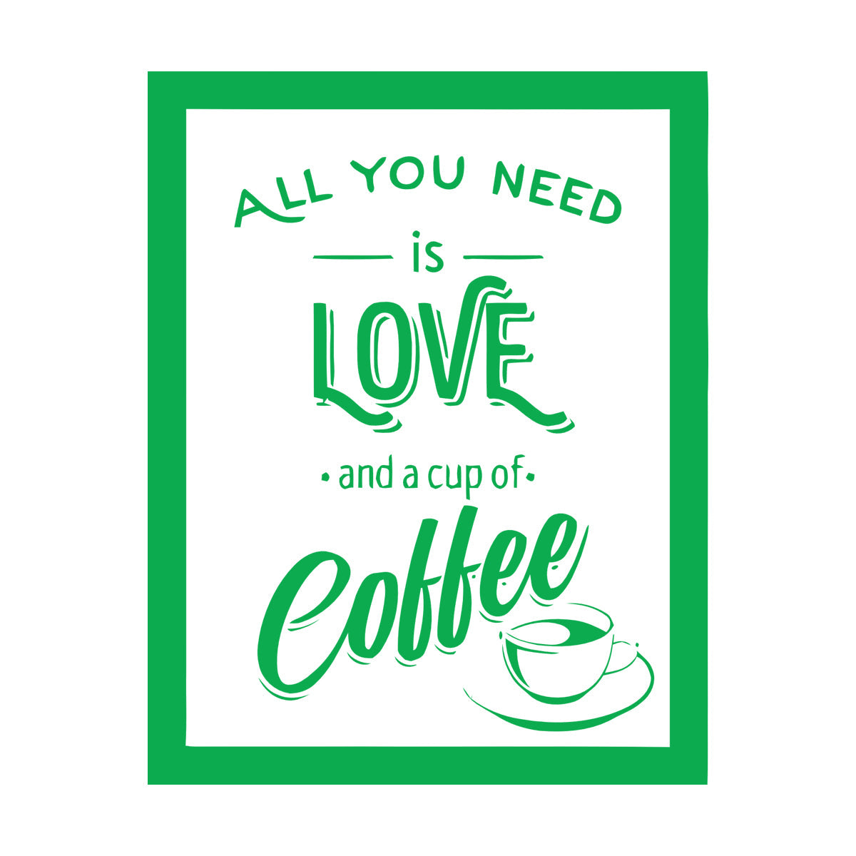Wall Stickers Paster Paper Coffee House Cafe Cup Lover Shop Love Quote Multiple Size Options